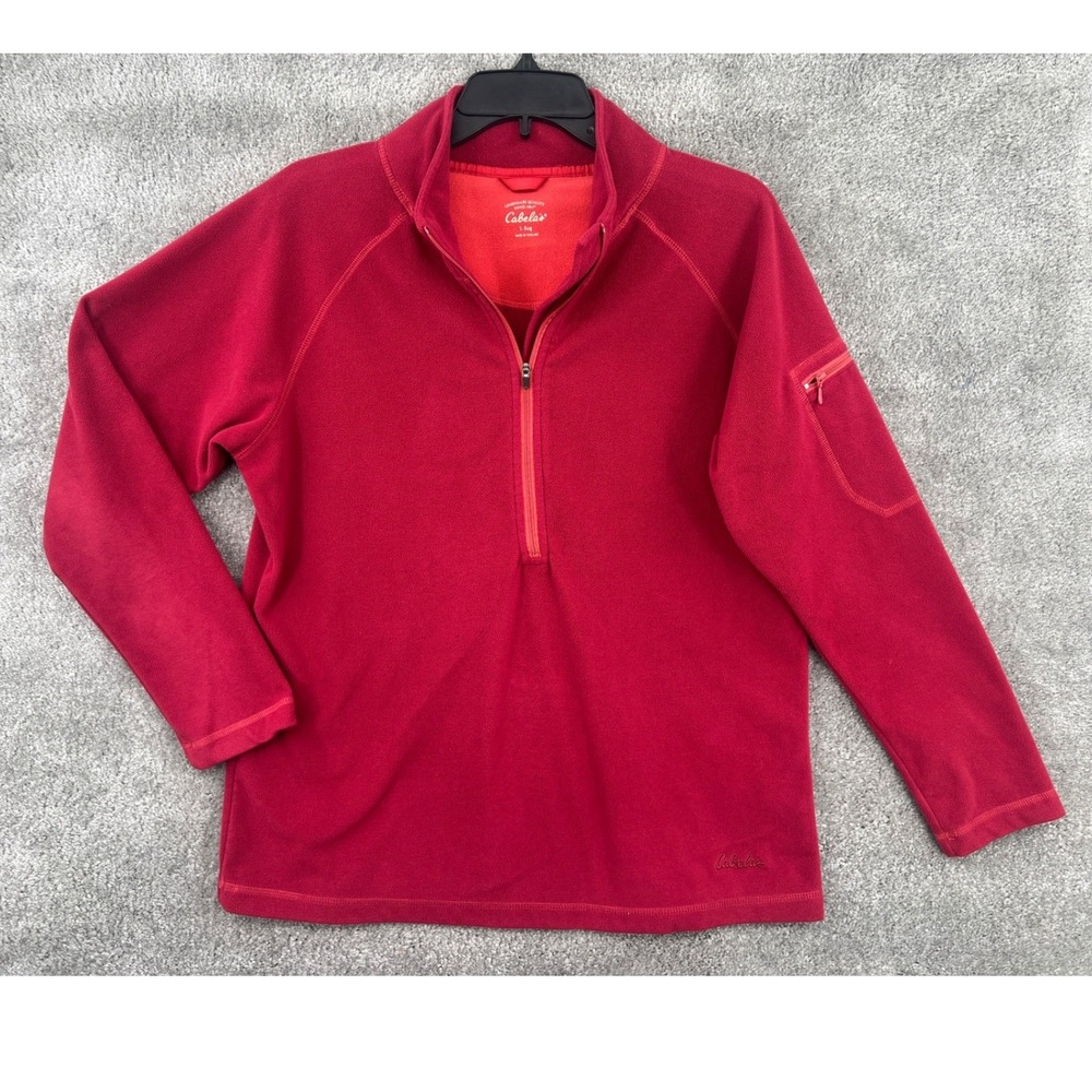 Cabelas Fleece 1/2 Zip Pullover Size L Hiking Utility Gorpcore Athleisure - Picture 1 of 7